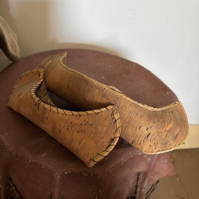 LOT 388: Boy Scott of America Collection: Handcrafted Barrel Drum & Miniature Canoes, Clothing w/Patches, Handbooks, Song Books &...