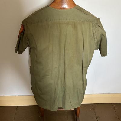 LOT 388: Boy Scott of America Collection: Handcrafted Barrel Drum & Miniature Canoes, Clothing w/Patches, Handbooks, Song Books &...