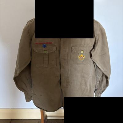 LOT 388: Boy Scott of America Collection: Handcrafted Barrel Drum & Miniature Canoes, Clothing w/Patches, Handbooks, Song Books &...