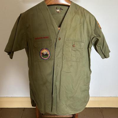 LOT 388: Boy Scott of America Collection: Handcrafted Barrel Drum & Miniature Canoes, Clothing w/Patches, Handbooks, Song Books &...