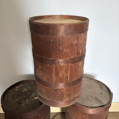 LOT 391: Antique Primitive Wooden Barrels