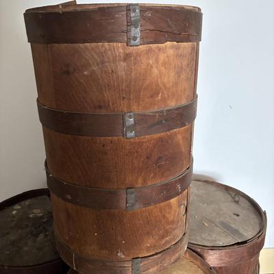 LOT 391: Antique Primitive Wooden Barrels