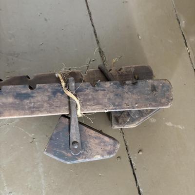 LOT 392: Antique Wooden Bar Clamps