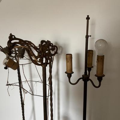 LOT 394: Vintage Floor Lamps - Ready for Re-Wiring or Upcycling