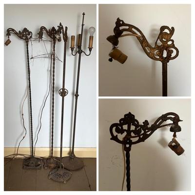 LOT 394: Vintage Floor Lamps - Ready for Re-Wiring or Upcycling