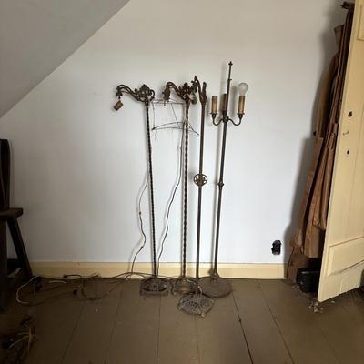 LOT 394: Vintage Floor Lamps - Ready for Re-Wiring or Upcycling