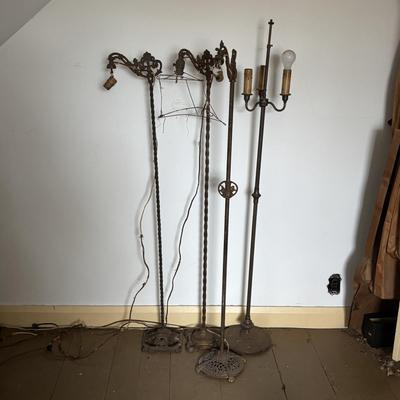 LOT 394: Vintage Floor Lamps - Ready for Re-Wiring or Upcycling