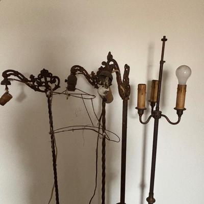 LOT 394: Vintage Floor Lamps - Ready for Re-Wiring or Upcycling