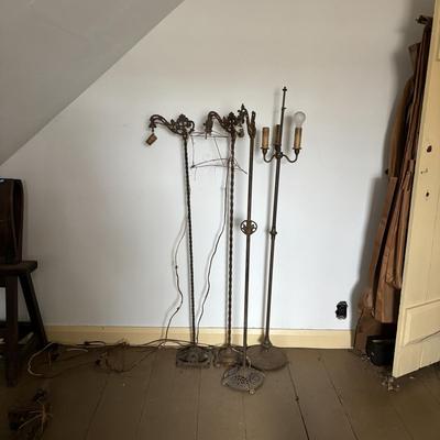 LOT 394: Vintage Floor Lamps - Ready for Re-Wiring or Upcycling