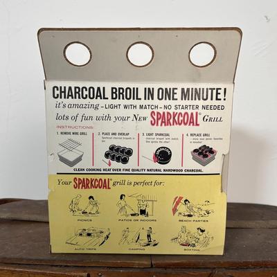 LOT 396: Vintage Hawkeye Basket Refrigerator, Spark Coal, Grill & Blue Metal Lunch Box w/Thermos