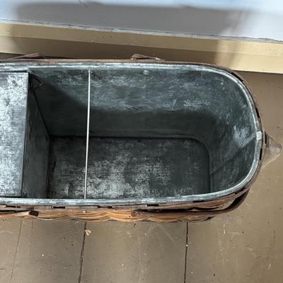 LOT 396: Vintage Hawkeye Basket Refrigerator, Spark Coal, Grill & Blue Metal Lunch Box w/Thermos