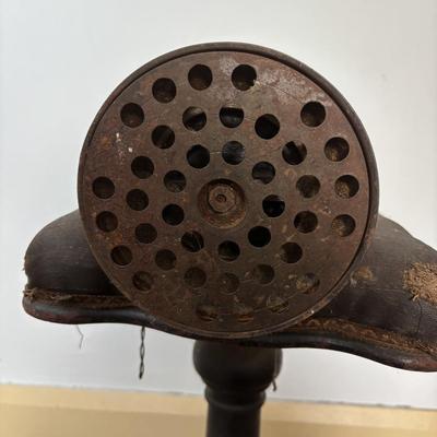 LOT 397: Vintage Adjustable Wooden & Metal Stool along with a