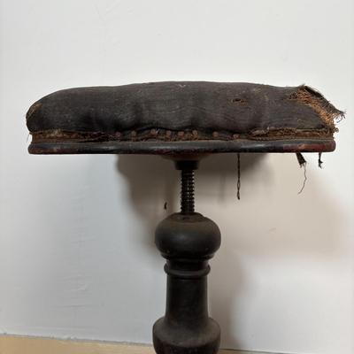 LOT 397: Vintage Adjustable Wooden & Metal Stool along with a