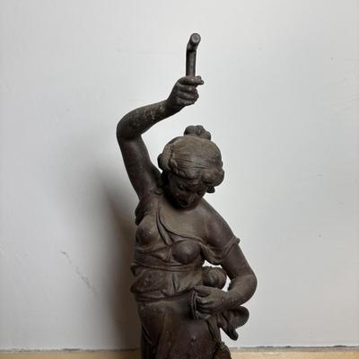 LOT 397: Vintage Adjustable Wooden & Metal Stool along with a