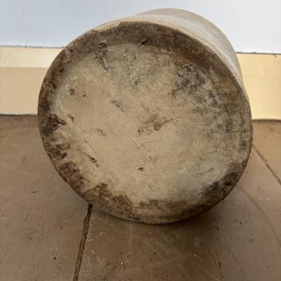 LOT 400: Vintage Primitives: Stoneware Jug, Ladle, Feed Scoops, Long Handles Saucepan & More