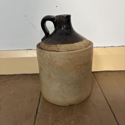 LOT 400: Vintage Primitives: Stoneware Jug, Ladle, Feed Scoops, Long Handles Saucepan & More