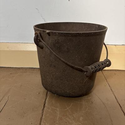 LOT 400: Vintage Primitives: Stoneware Jug, Ladle, Feed Scoops, Long Handles Saucepan & More