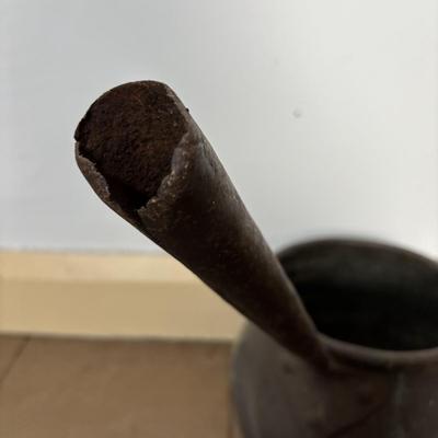 LOT 400: Vintage Primitives: Stoneware Jug, Ladle, Feed Scoops, Long Handles Saucepan & More