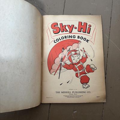 LOT 401: Vintage Children's Collection: Garden Tools, Books, Wooden Pull Toy & Woodend Chairs