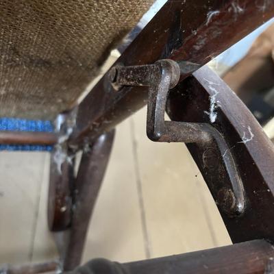 LOT 402: Antique Folding Rocking Chair - Ready for Your Very Own Personal Touch