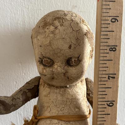 LOT 404 Well Loved Antique Toy Collection: Rudolph Steiner Co. The 15 Puzzle Bakelite Game w/Storage, Composition Doll, Nosey Hound...