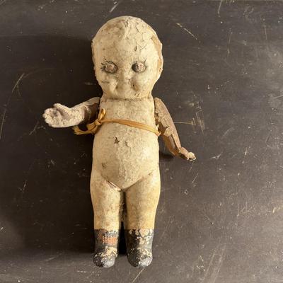 LOT 404 Well Loved Antique Toy Collection: Rudolph Steiner Co. The 15 Puzzle Bakelite Game w/Storage, Composition Doll, Nosey Hound...