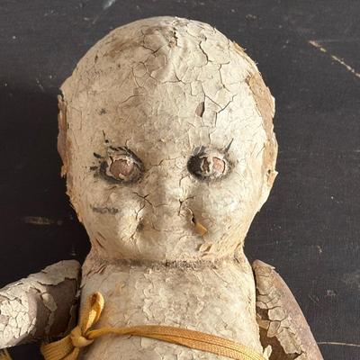 LOT 404 Well Loved Antique Toy Collection: Rudolph Steiner Co. The 15 Puzzle Bakelite Game w/Storage, Composition Doll, Nosey Hound...