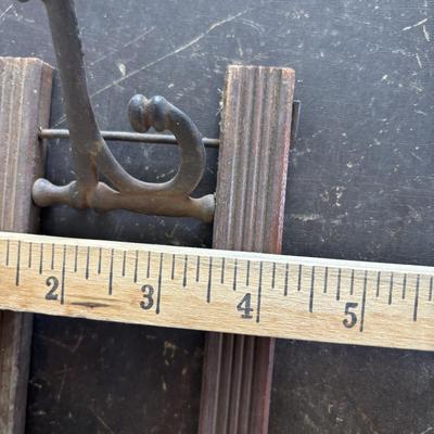 LOT 407: Vintage Victorian Wall Cabinet & Hat/Coat Rack w/4Swivel Cast Hooks, Wall Hung