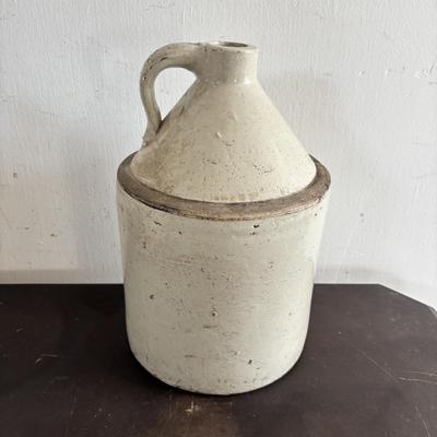 LOT 409: Vintage Stoneware Collection: #1 & #3 Bean Pots/Food Storage Crocks (no lids), Jugs & Amber Glass Bottle