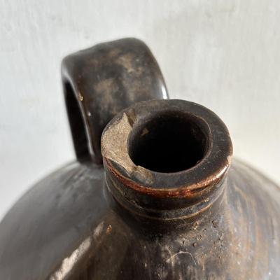 LOT 409: Vintage Stoneware Collection: #1 & #3 Bean Pots/Food Storage Crocks (no lids), Jugs & Amber Glass Bottle