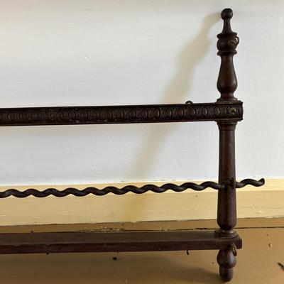 LOT: 410: Antique Wooden Plate & Cup Holder/ Spices Rack 40" in length