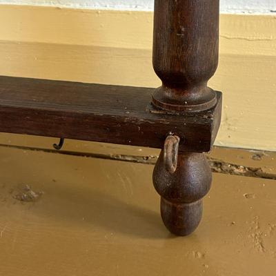 LOT: 410: Antique Wooden Plate & Cup Holder/ Spices Rack 40" in length