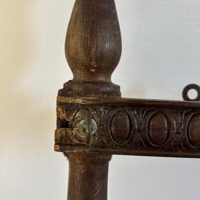 LOT: 410: Antique Wooden Plate & Cup Holder/ Spices Rack 40" in length