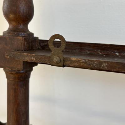 LOT: 410: Antique Wooden Plate & Cup Holder/ Spices Rack 40" in length