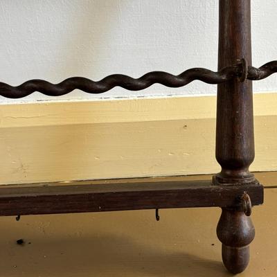 LOT: 410: Antique Wooden Plate & Cup Holder/ Spices Rack 40" in length