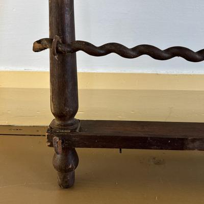 LOT: 410: Antique Wooden Plate & Cup Holder/ Spices Rack 40" in length