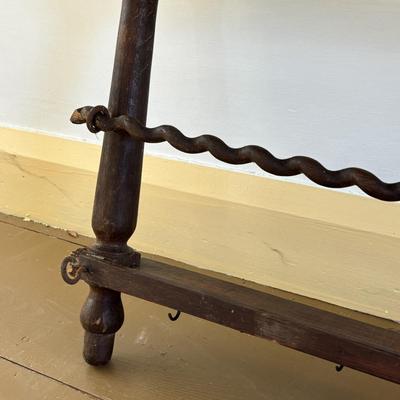 LOT: 410: Antique Wooden Plate & Cup Holder/ Spices Rack 40" in length