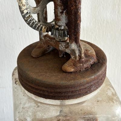 LOT 411: Vintage Kitchen: Butter Churn, Rustic Tin, Measuring Cup & Scale