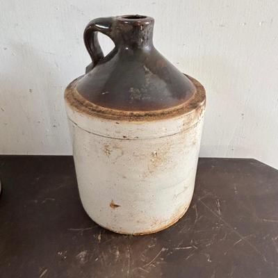 LOT 412: Antique Finley Acker's Salt Glaze Jug & Unmarked Jug