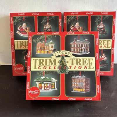 LOT 416: Trim-A-Tree Coca-Cola Ornament Collection - 3 Sets of 4