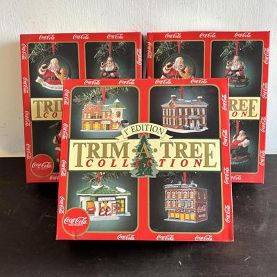 LOT 416: Trim-A-Tree Coca-Cola Ornament Collection - 3 Sets of 4
