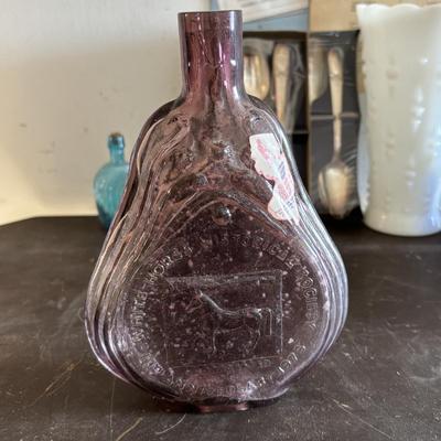 LOT 420: Clevenger Bros. White Horse Historical Society Amethyst Bottle, Holly City Bottle & Paper Weight President Spoon Collection,...