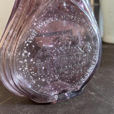 LOT 420: Clevenger Bros. White Horse Historical Society Amethyst Bottle, Holly City Bottle & Paper Weight President Spoon Collection,...