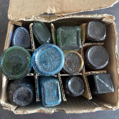 LOT 420: Clevenger Bros. White Horse Historical Society Amethyst Bottle, Holly City Bottle & Paper Weight President Spoon Collection,...