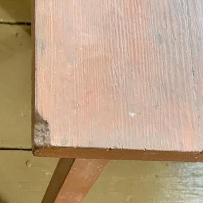 LOT433: Vintage Wood Doll Cradle and Small Wood Side Table