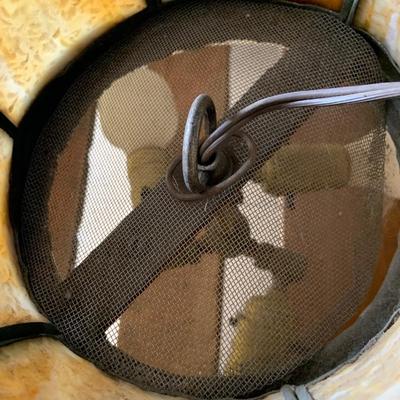 LOT 434: Vintage/Antique Large Slag Glass Hanging Lamp