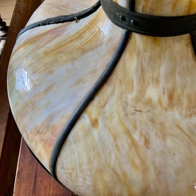 LOT 434: Vintage/Antique Large Slag Glass Hanging Lamp