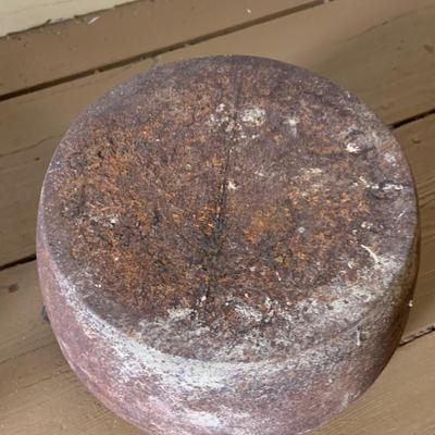 LOT 436: Vintage/Antique Cast Iron Pot with Handle, Cast Iron Tea Kettle and a Large Clever without a Handle