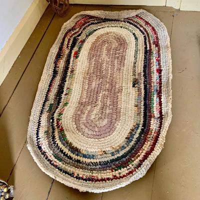 LOT 438: Set of 3 Handcrafted Primitive Braided Oval Rag Rugs