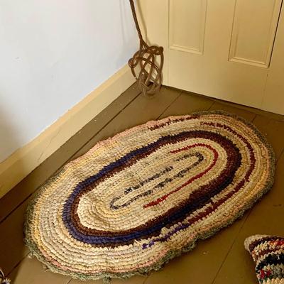 LOT 438: Set of 3 Handcrafted Primitive Braided Oval Rag Rugs